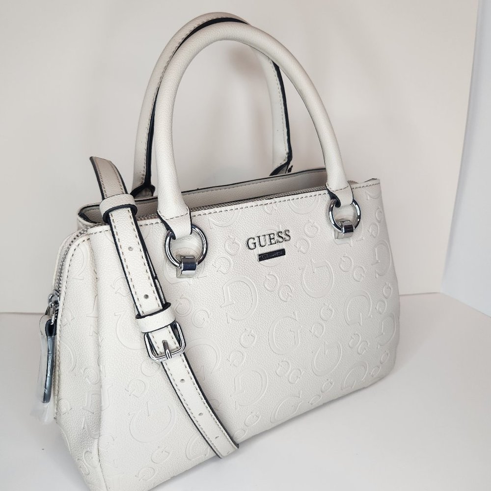 Guess Canaria Beige Mid Size Satchel Crossbody - NWT